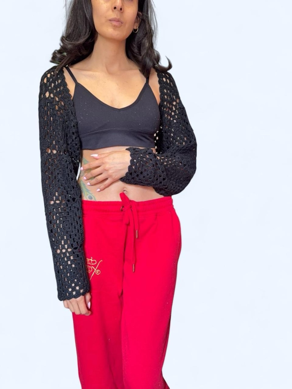 🖤✨ Crochet Open Knit Bolero Shrug ✨🖤
